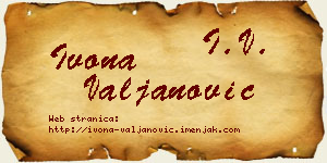 Ivona Valjanović vizit kartica